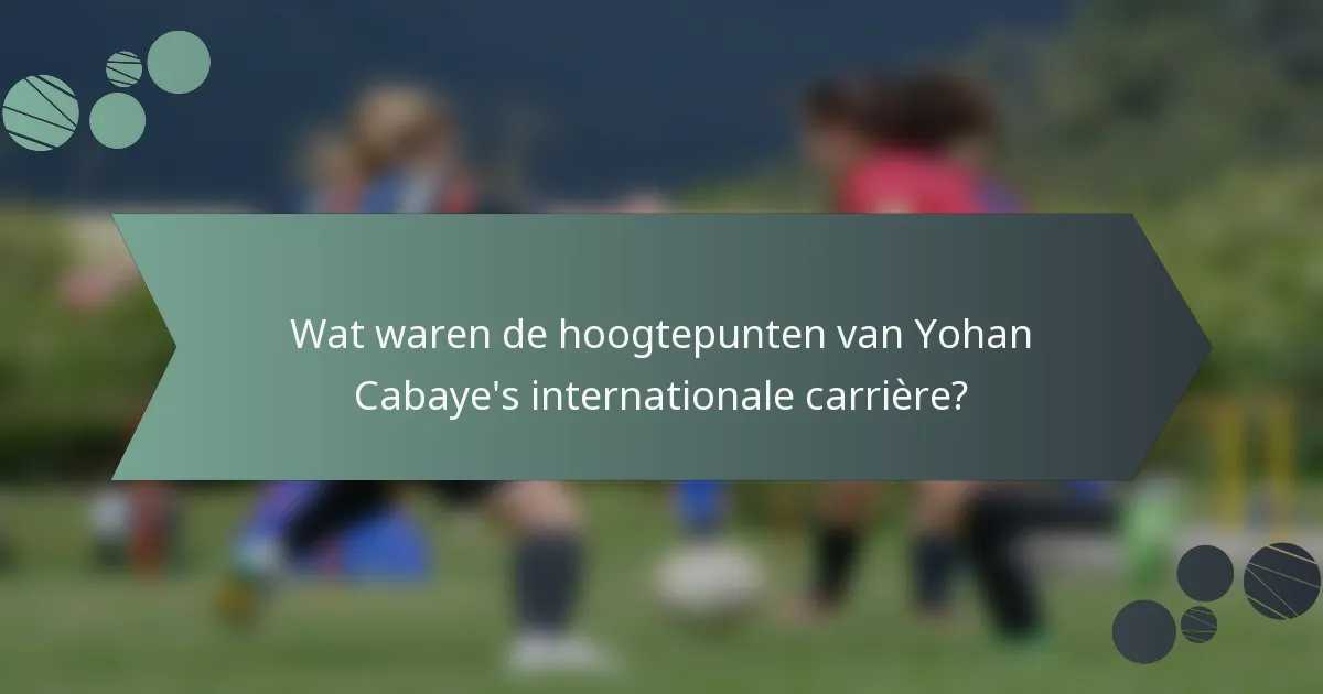 Wat waren de hoogtepunten van Yohan Cabaye's internationale carrière?