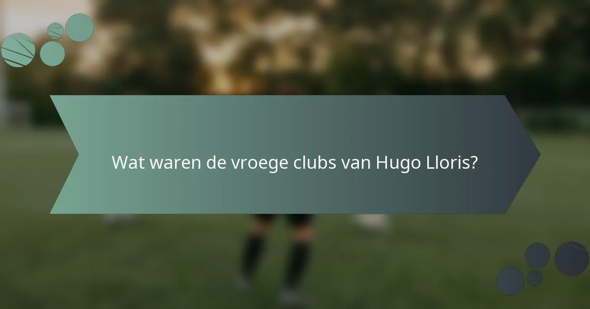 Wat waren de vroege clubs van Hugo Lloris?